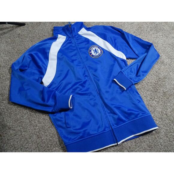 Official Chelsea FC Football Club Track Jacket Men's Small - Blue/White Soccer - Picture 2 of 8